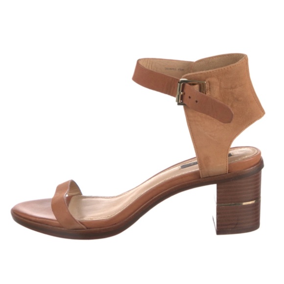 Rachel Zoe Colbie Leather Ankle Strap Block Heel Sandals - Picture 2 of 9